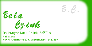 bela czink business card